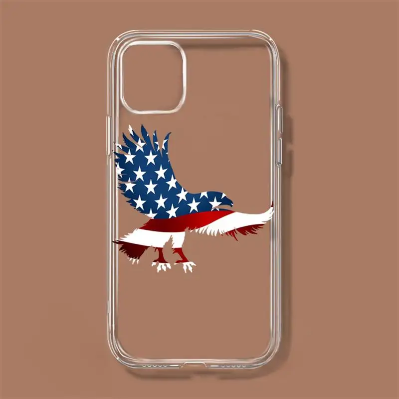 Amerika Vlag Usa Vlag Telefoon Geval Voor Iphone 11 12 Mini 13 14 Pro Xs Max X 8 7 6S Plus 5 Se Xr Transparante Shell