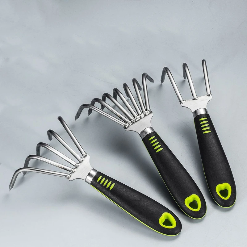 Ganhai Stainless Steel Rake Agricultural Loosing Rake Multi Functional New Outdoor Clam Picking Grass Shell Picking Rake