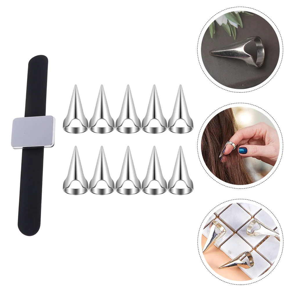 Hair Braiding Tool Pin Bracelet Magnetic Holder Finger Ring Parting Halloween Silica Gel Wrist Accessories