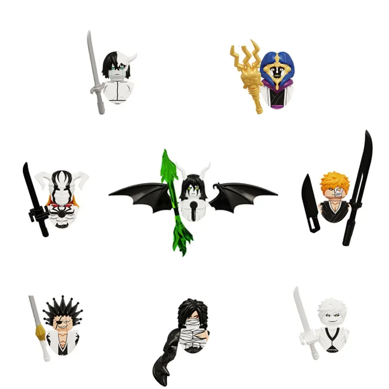 Bloco de construção kdl824, zangetsu, uzaki kenpachi, kurotsuchi, mayuri, uiquiorra, brinquedo de aniversário para o menino