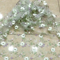 Children's Dress Women's Stage Dress Accessories Lace Embroidery Fabric Mesh Embroidery Multicolor Flowers Leaves Cloth DIY