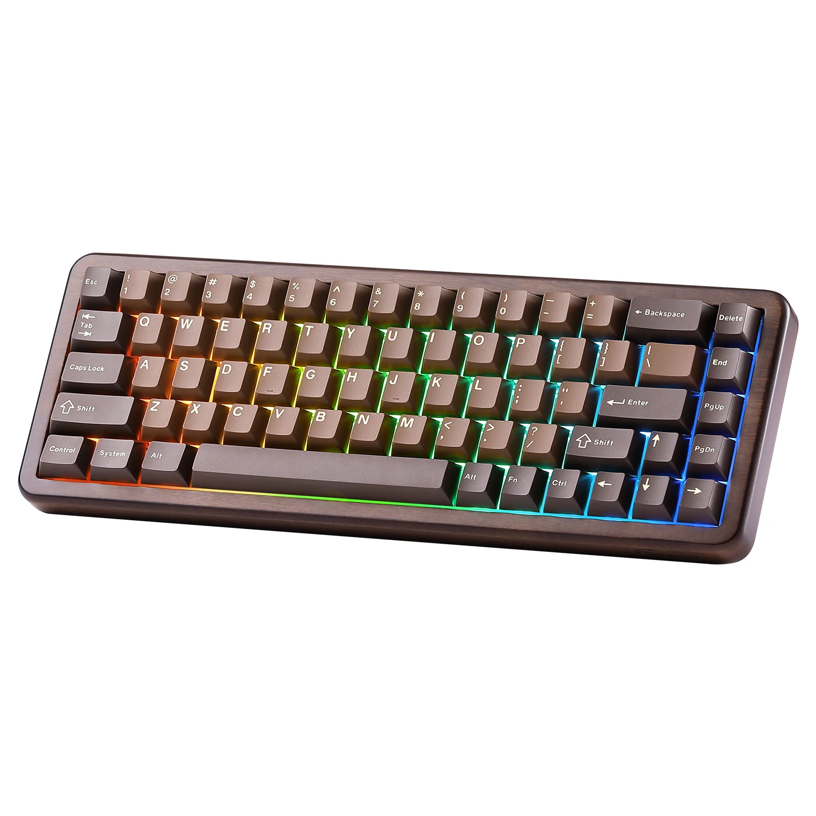 YUNZII WOOD68 ワイヤレスメカニカルキーボード、コンパクト