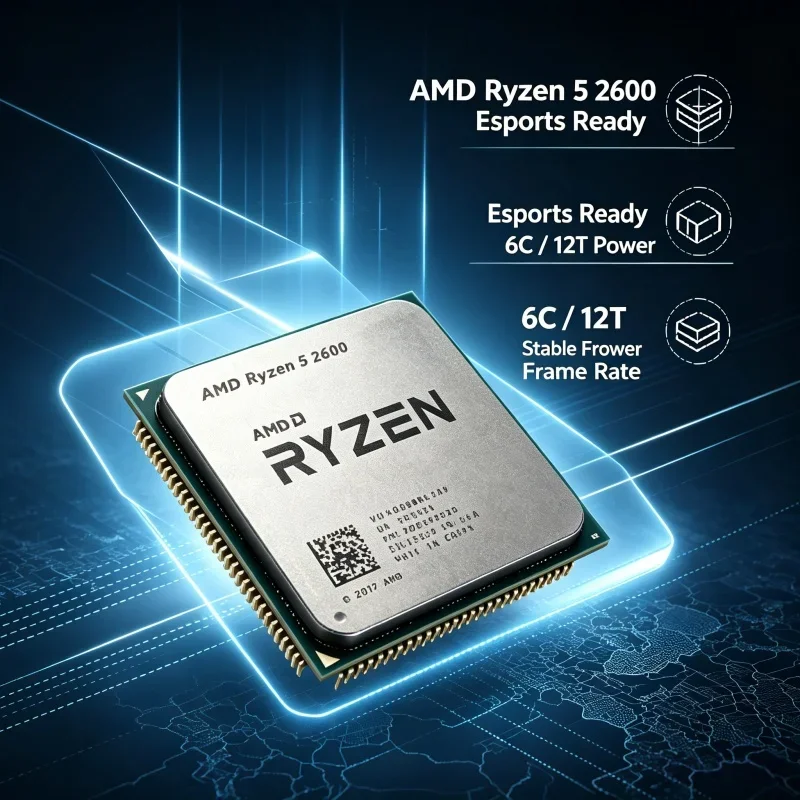 Live Streaming Multi-thread Processor R5 2600 3.4GHz Base Frequency 16MB Cache AM4 Socket Desktop CPU