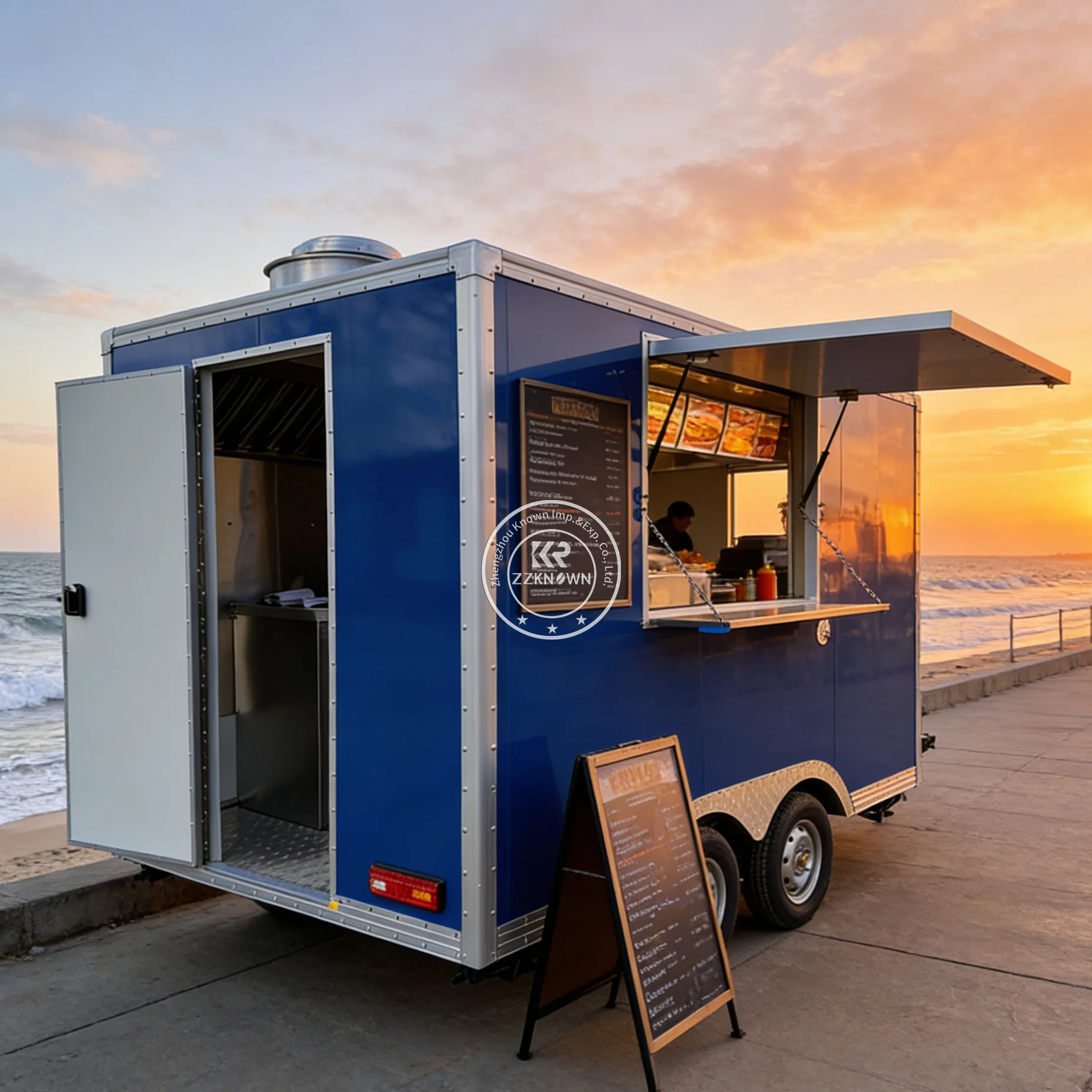 

Custom Coffee Cart Catering Business Trailer Mobile Street Fast Food Truck Food Trailer Mobile Kitchen Truck With Freezer