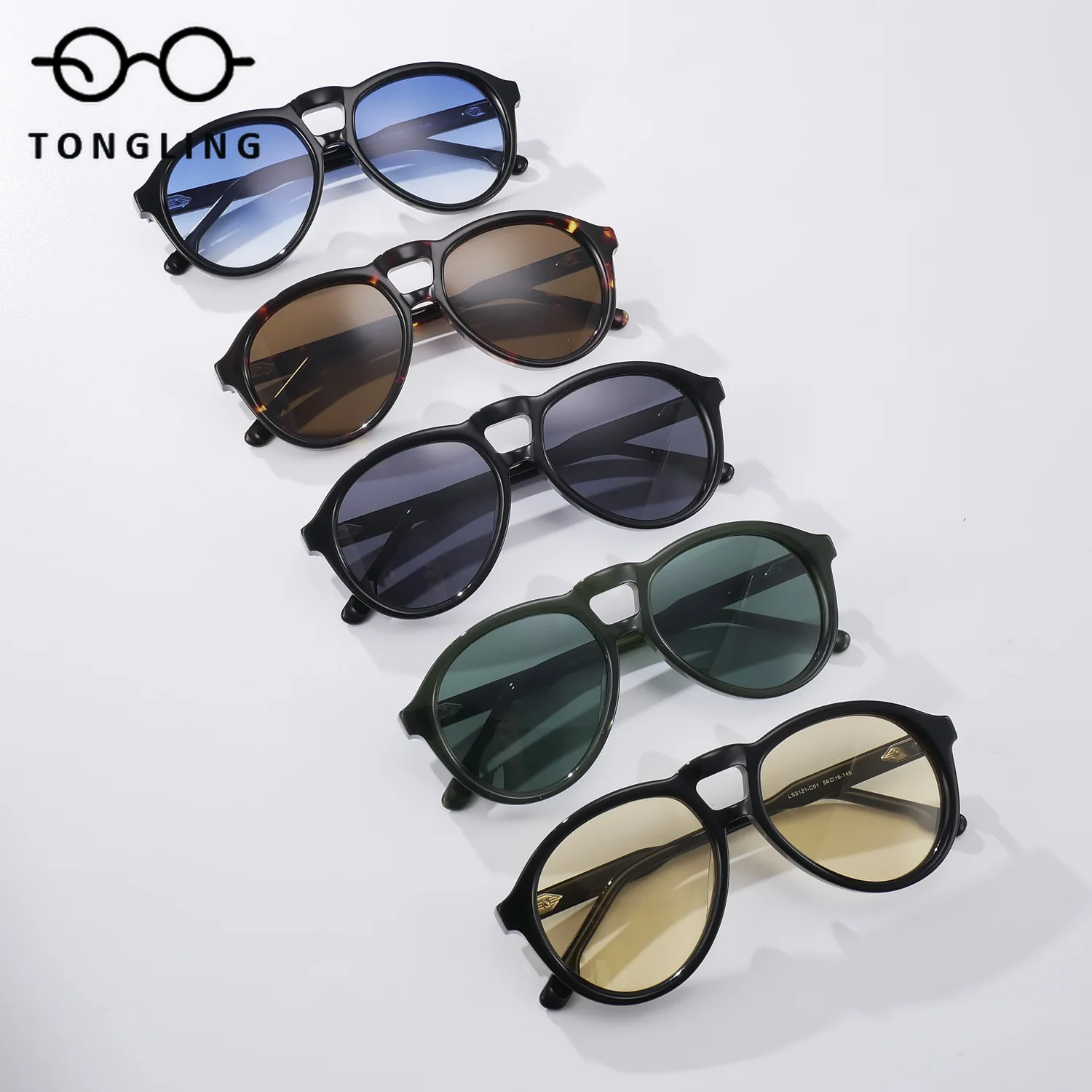 Olive Green Trend Fashion Men Handcrafted High-Quality Acetate Women Retro Premium Large Frame Classic Toad-Shaped Eyeglasses