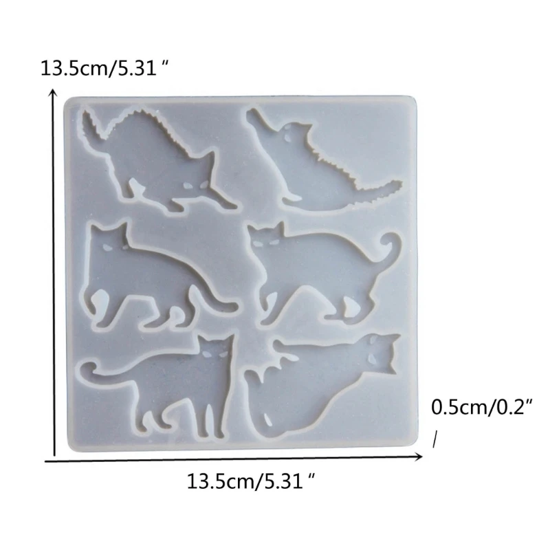 Halloween Cat Silicone Mold Unique Cat Pendants Epoxy Molds Keychain Earring Pendant Mold DIY Jewelry  Resin Molds R3MC