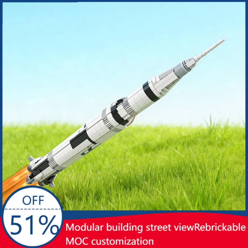 

1373 Parts MOC Rocket Model 1:160 Building Blocks Children Educational Assembly Toys Boys Girls Birthday Creative Display Gifts