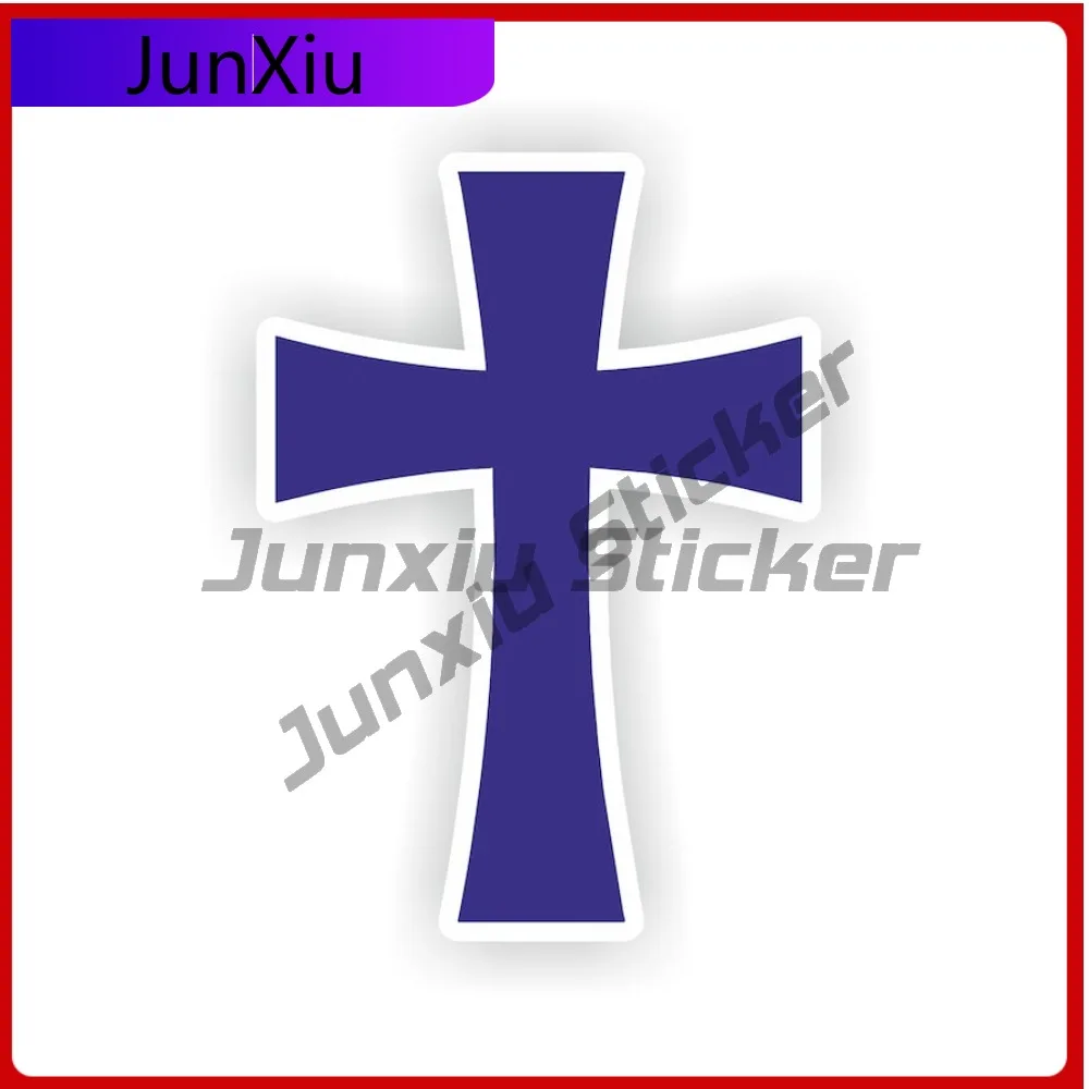 

Cross Blue Christianity Religion Emblem Funny SUV Car Fade Resistant Car Modification Vinyl Decal For Car Truck SUV Window