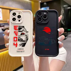 Sports Car JDM Drift Luxtury Phone Case For iPhone Apple 15 14 12 13 11 Pro 8 7 SE Plus X XR XS Max Silicone Funda Case Shell