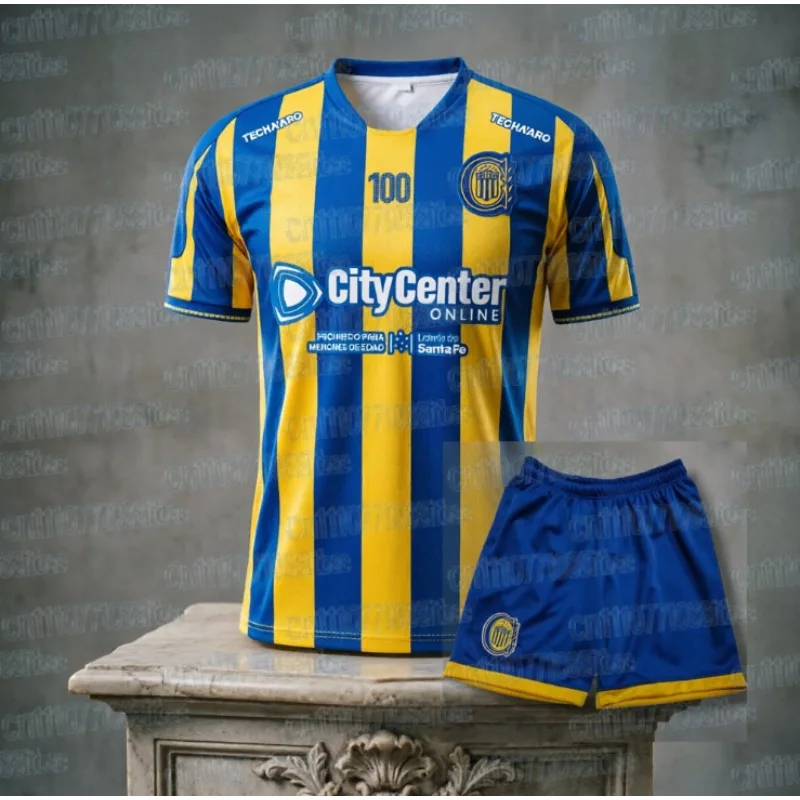 2026 Rosario Central 100th Anniversary 3D Printed Short Sleeves and Shorts Family Style Sports Breathable Quick Drying Thin Set