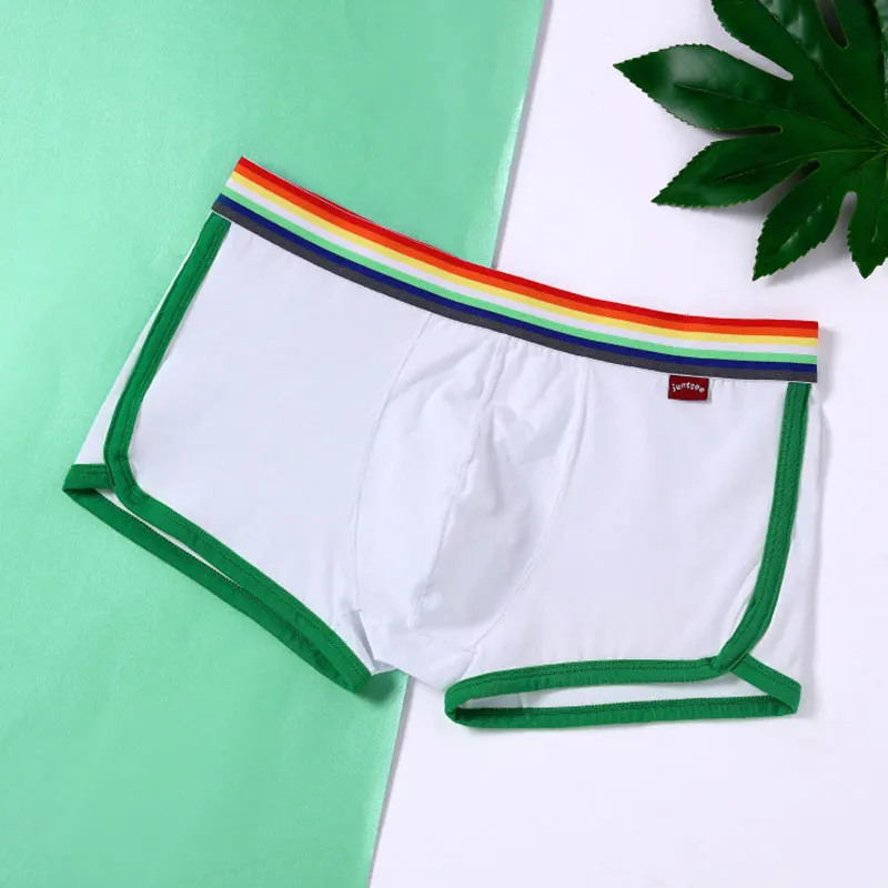 Rainbow Belt Boxershorts Men Boxers Male Underwear Panties Cotton Shorts Boxer Youth Breathable Comfortable Underpants Cueca