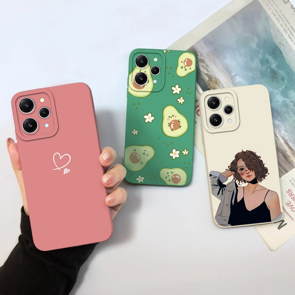 Case For Xiaomi Redmi 12 4G Love Heart Soft Silicone Cover Protective Shockproof Coque For Redmi12 5G Funda Redmi 12 Phone Shell