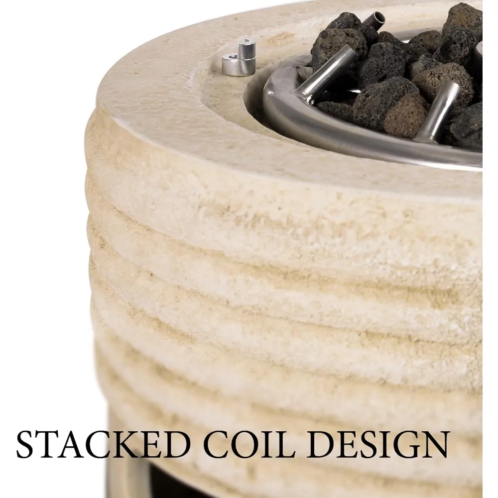 Foyer de propano para exteriores de 16 pulgadas con 50.000 BTU y rocas de lava para uso en patio