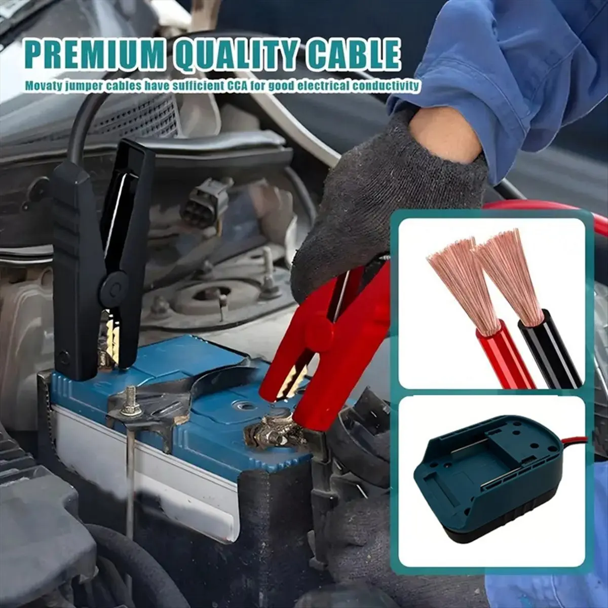 Jumper Cable Clamps for 18V Batteries with Power Wheel Battery Adapter Jumper for Car Jump Starting
