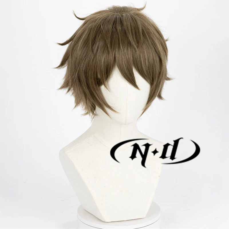 ND Takamine Midori شعر مستعار تأثيري لعبة فرقة نجوم تأثيري قصير بني أخضر الشعر للحزب موضوع زي كانيكالون عالي الجودة