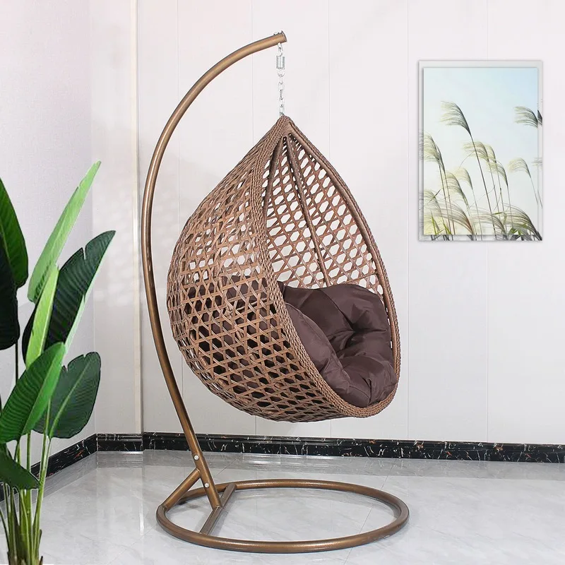 Coarse rattan magic leaf rattan hanging chair, balcony outdoor hammock, hammock rattan chair