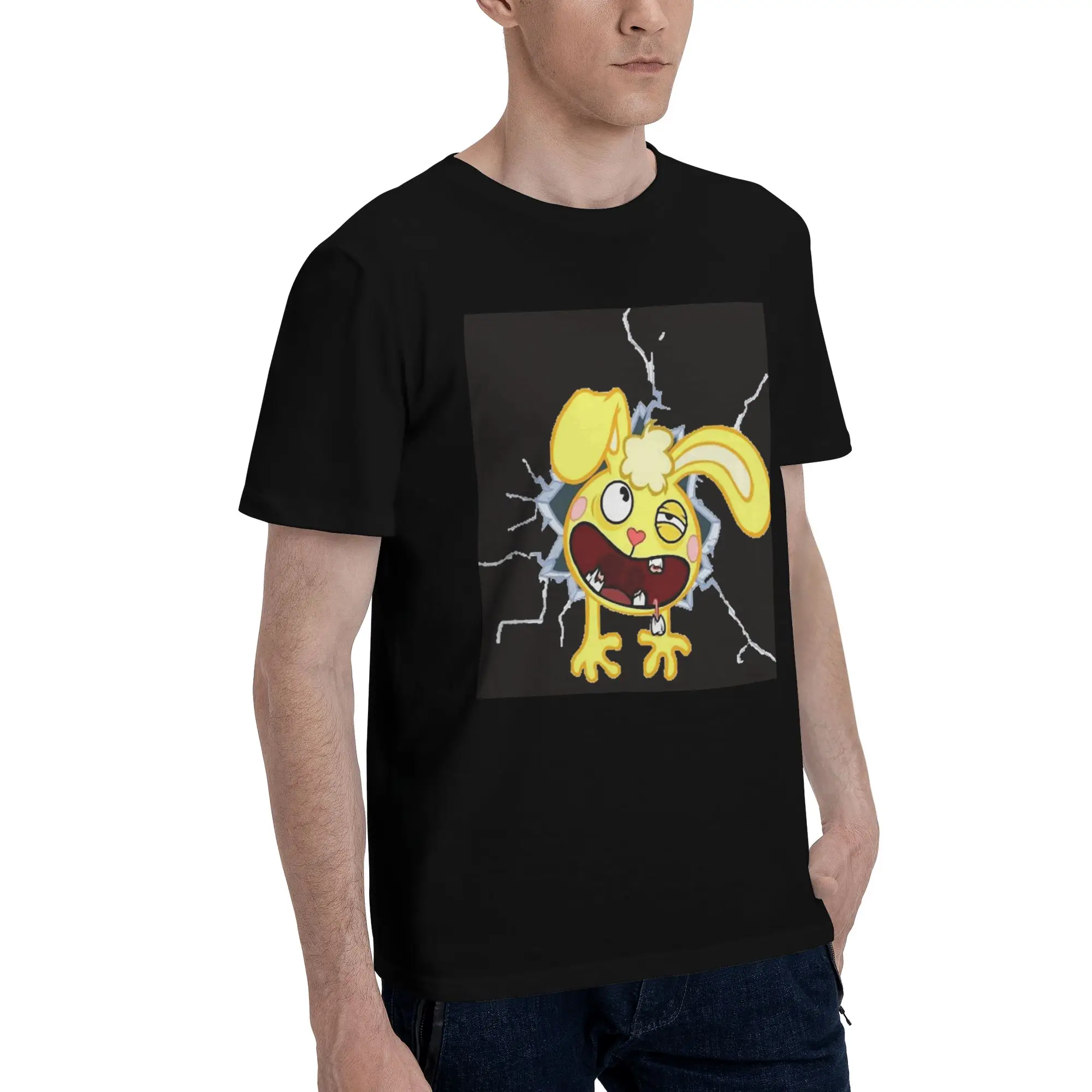 

Happy Tree Friends Men T-Shirt Plus Size T Shirts Men's O-Neck Cotton Tees Short Summer Male