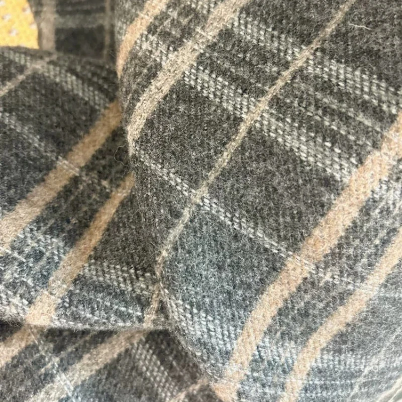 Retro British Wool Plaid Thickened Jacquard Blackout Curtains for Living Room Bedroom French Window Customized Finished Products