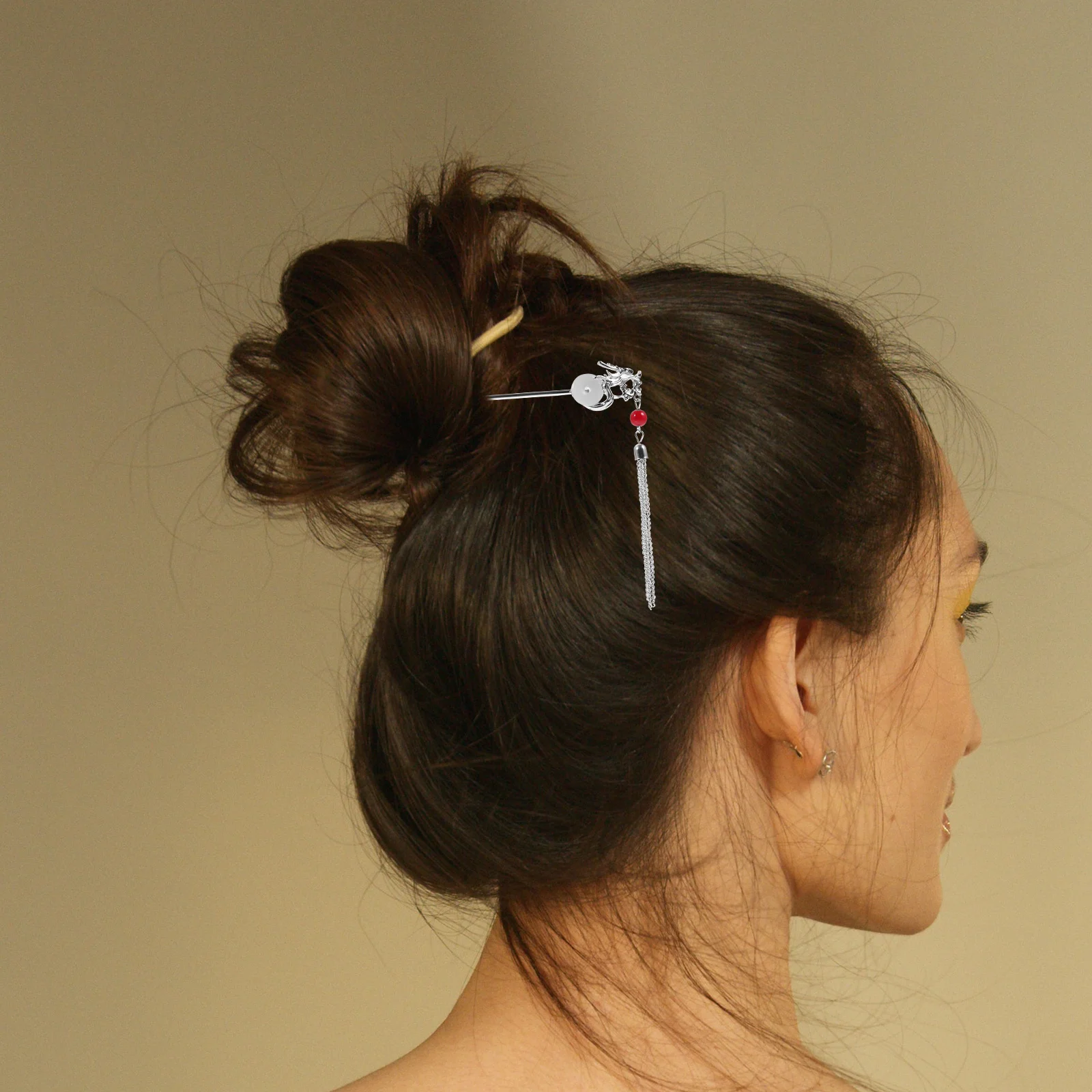 

Dragon Hair Stick Tassels Chinese Hanfu Hairpin Style Metal Hair Accessory for Cosplay Weddings Parties