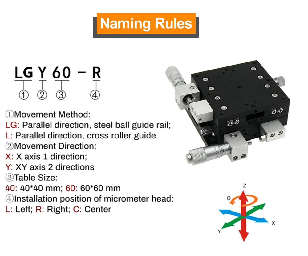 High Precision X Y Axis Manual Displacement Platform 40 60mm Knob Micrometer Mini Linear Stage LGY LY 13mm Stroke for Optical