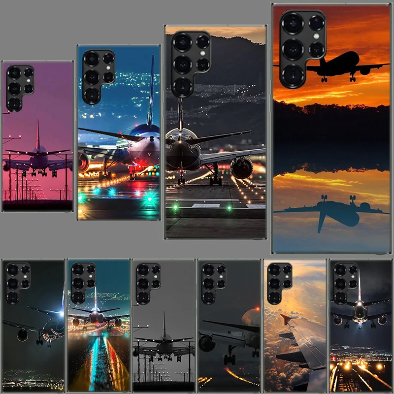 Airport Shuttle Transportation Clear Case for Samsung Galaxy S24 S22 Ultra S23 S21 S20 FE Capa Phone Cover S10 S9 S8 Plus S10E S