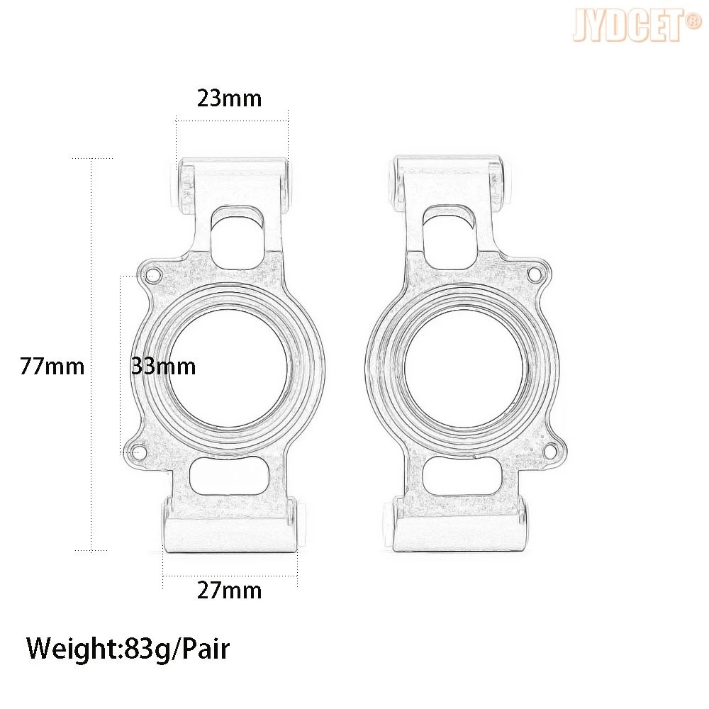 Aluminum Rear Stub Axle Carriers (left & right) (requires 20x27x4 ball bearings) #7752 for RC Traxxas X-Truck X-Maxx 6S 77076-4