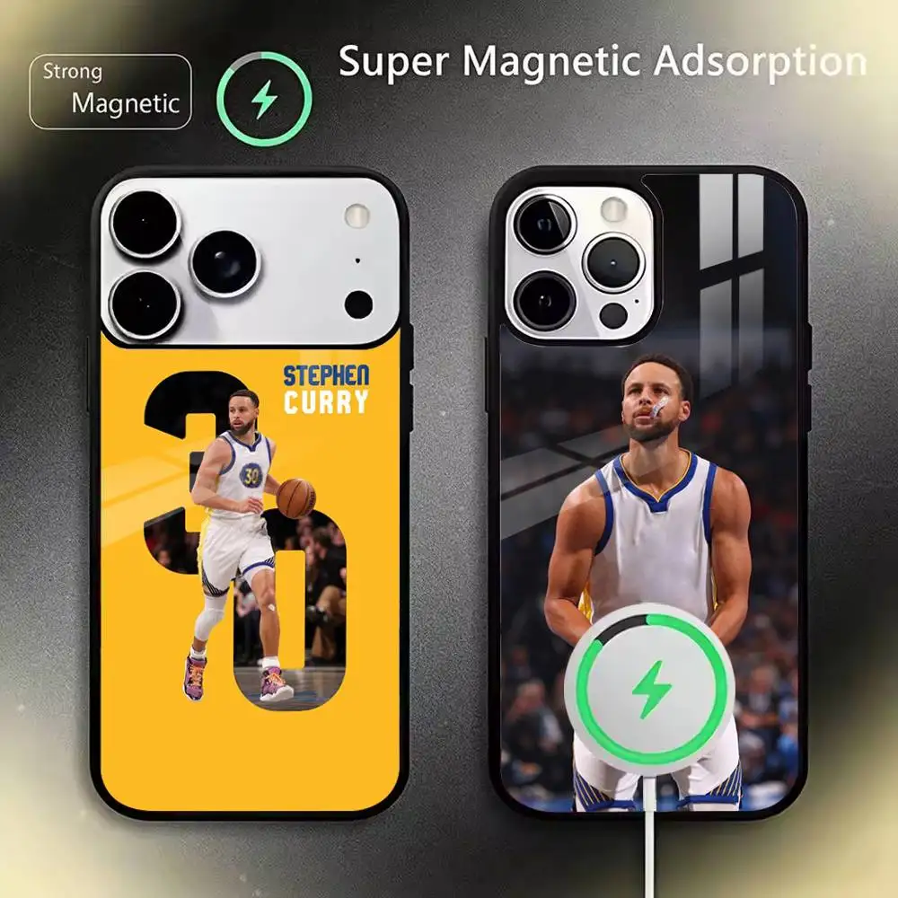 

Football S-C-Stef Curry NO 30 For IPhone17 16 15 14 13 12 11 Plus Pro Max Plus Wireless Charger Phone Case