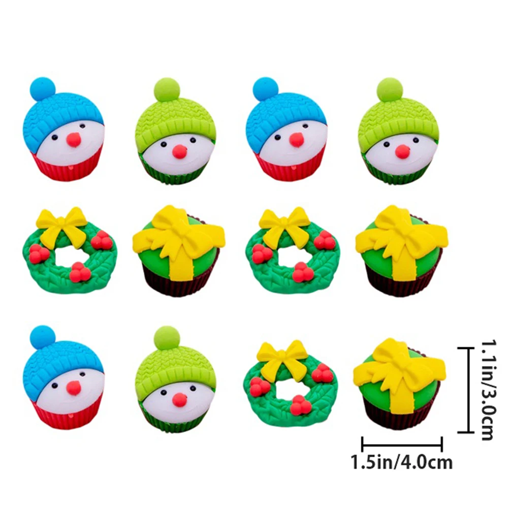 

Christmas Eraser Set 3 Boxes Cartoon Stationery Novelty Pencil Prize Safe Cute Creative Design Ideal Student Kids