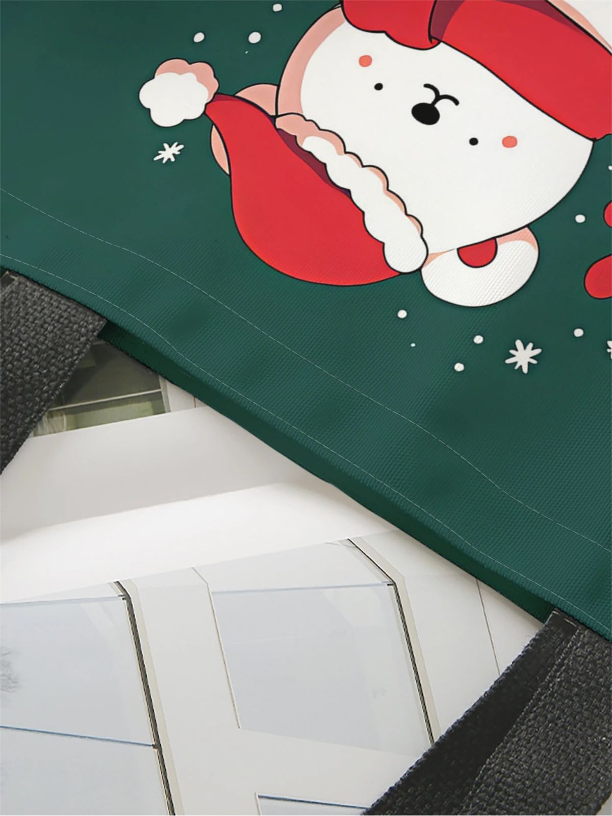 1 pezzo, borsa per orsacchiotto di Natale, borsa alla moda riutilizzabile, borsa multifunzionale, borsa per la spesa in tela stampata