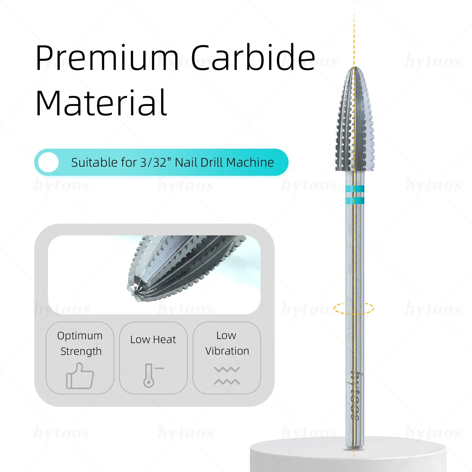 HYTOOS Tornado Carbide Nail Boren Pro Acryl Nail Bit Dikke Gel Removal Tool Elektrische Boren Bestand Manicure Accessoires