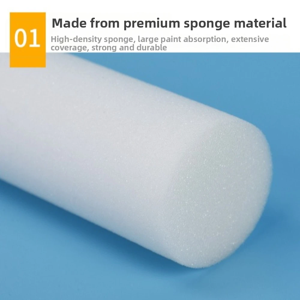 High-Density Foam Paint Roller 4/6 Inch Roller Dense Bristles Sponge Roller Art Set White Color Latex Paint Roller For Doors