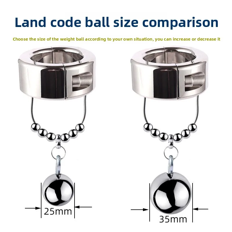 SM Sex Products Men's Stainless Steel Scrotal Bondage Testicular Weight Bearing Ring Penis Weight Bearing Exercise Pendant Ring view 2