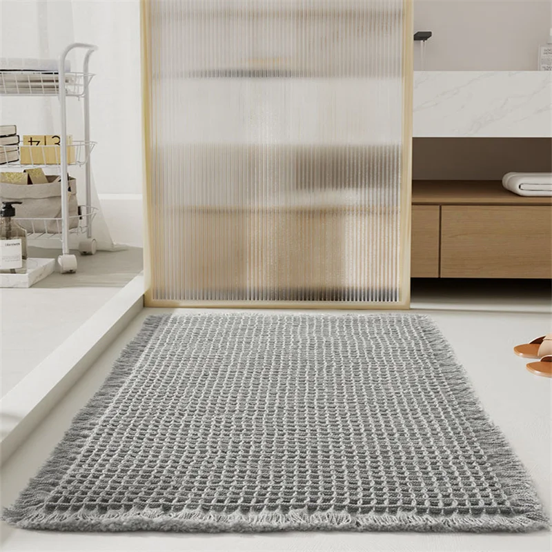 43x61cm Bathroom Absorbent Carpet Non-Slip Bath Mat Soft Machine-Washable Doormat For Toilet Absorbent Rug Beside Bathtub Mat