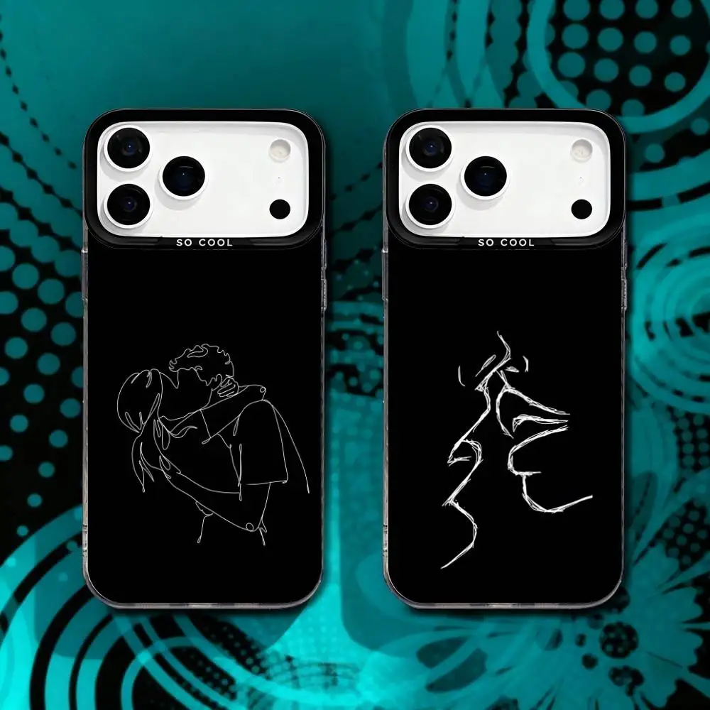 

Minimalist Line Couple Hands For iPhone 17,16,15,14,13,12,11,X,8,7,Pro,Max,Plus,SE4,Air,Mini Durable Hard Shell Matte