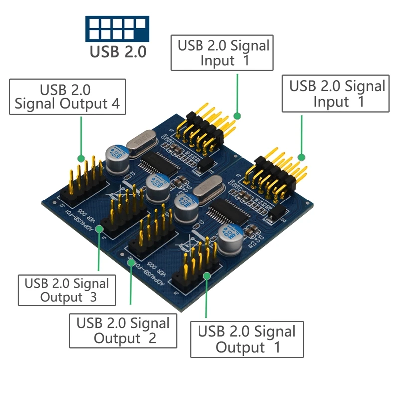 9Pin USB Header Male 1 To 4 Female Extension Cable Extender Card USB HUB Connector Adapter Port Multilier For Desktop