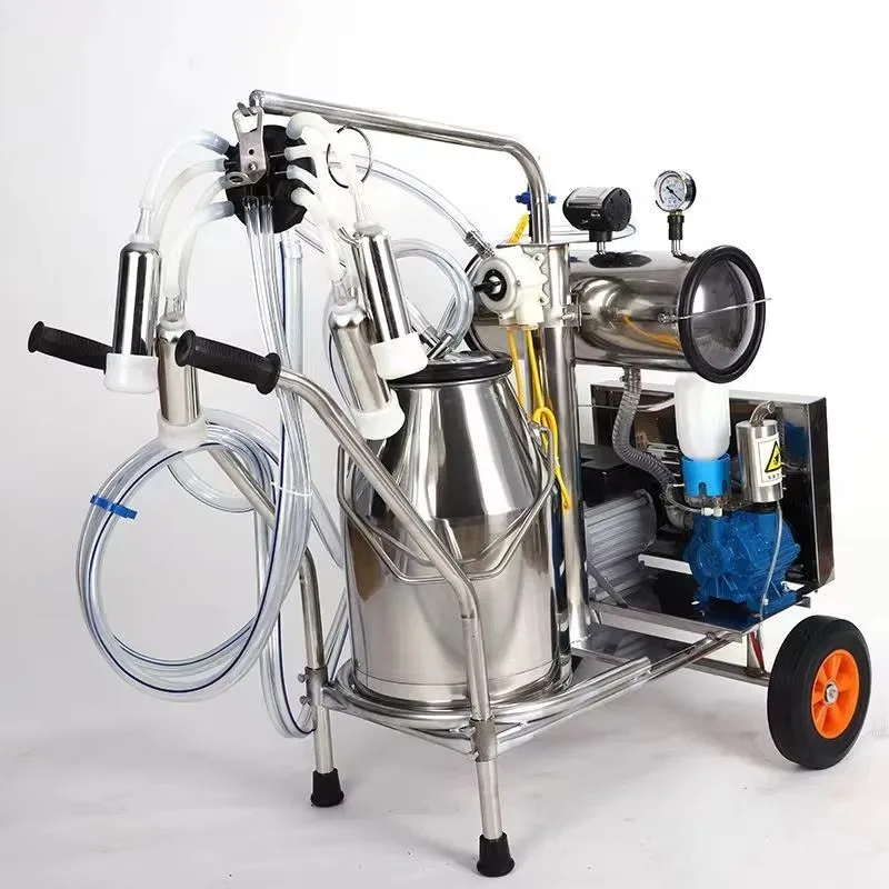 7L Portable Electric Milking Machine Vacuum Pump Milker Farm Cow Sheep Goat