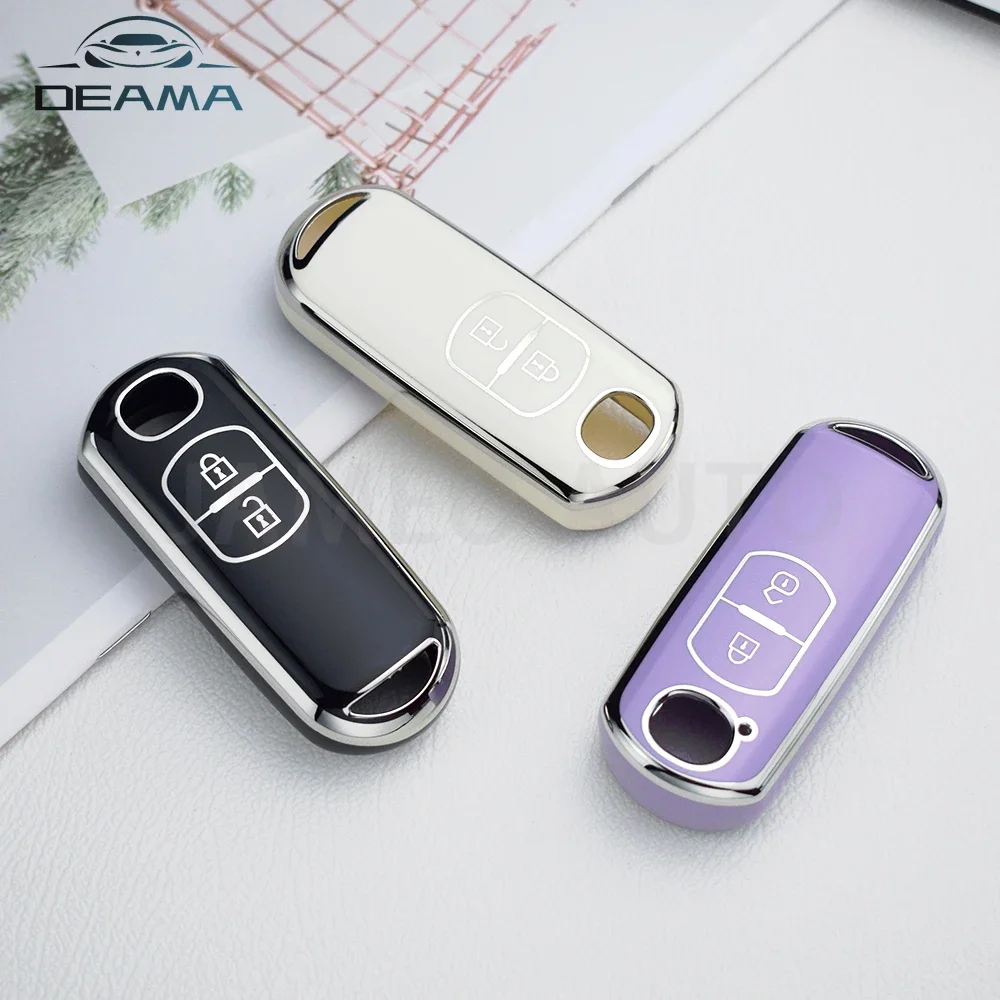 TPU 2 Buttons Car Remote Key Case Cover Shell for Mazda CX-3 CX3 CX-5 CX5 CX7 CX-9 CX8 2 3 5 6 BL BM GJ Atenza Axela Demio