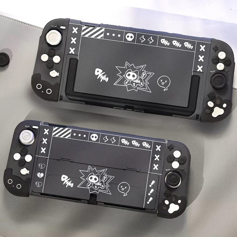 Custodia Protettiva Rigida Nera in PC e Cover Joy-Con per Nintendo