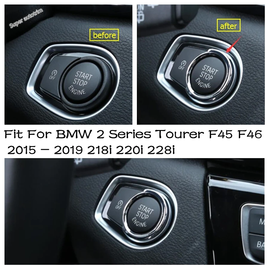 

Car Engine Start Stop System Key Switch Button Cover Trim Accessories For BMW 2 Series Tourer F45 F46 2015 - 2019 218i 220i 228i