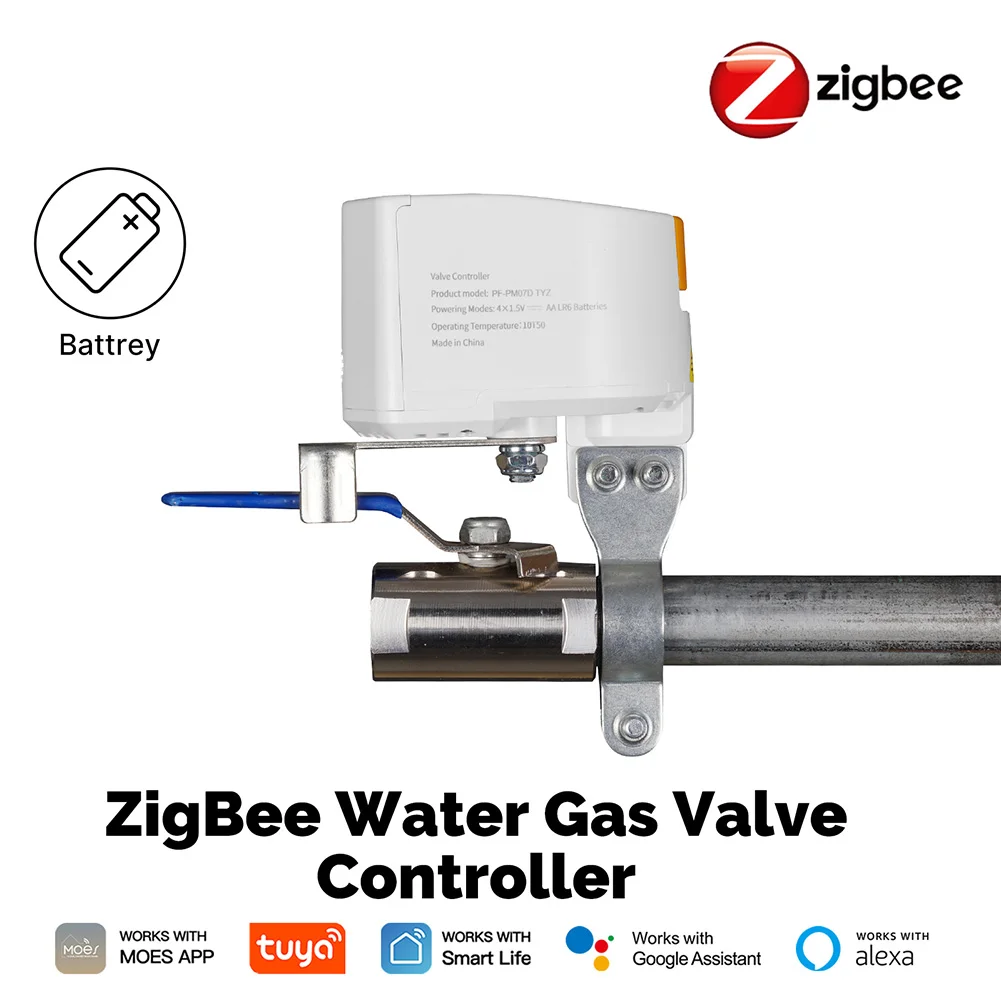 

For ZigBee Smart Water Valve Actuator Compatible with Alexa and Google Home Automatic Gas Water Heater Valve Controller