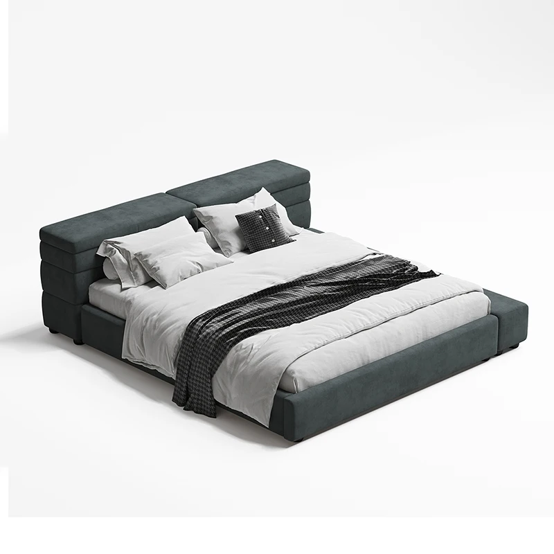 

The latest modern style luxury bedroom furniture bedback design comfortable fabric double bed