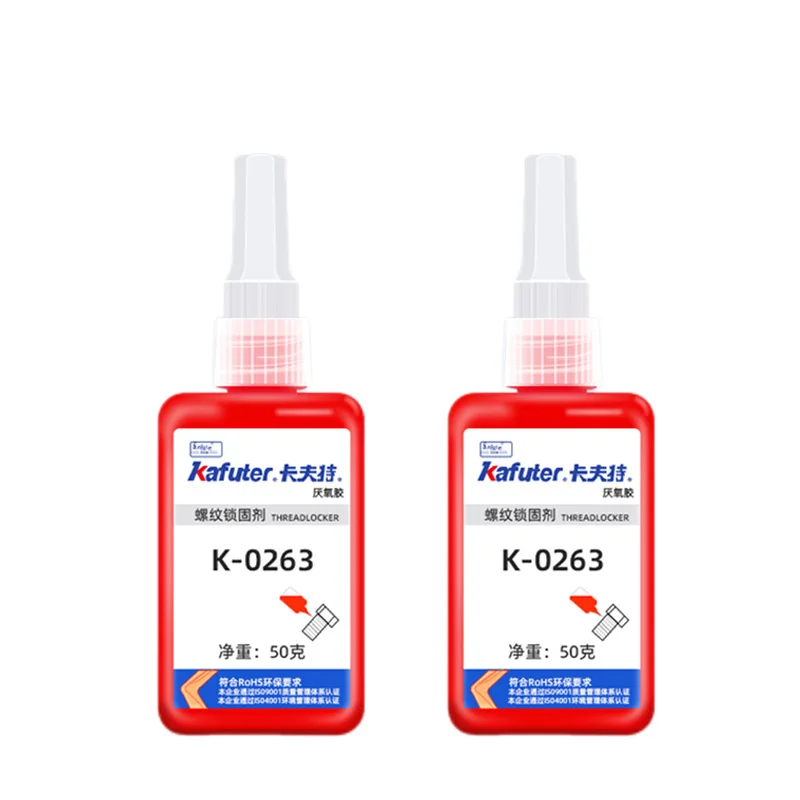 kafuter K-0263 Anaerobic Adhesive, Oil-Resistant Thread Locking, Non-Removable High-Strength Red Screw Glue