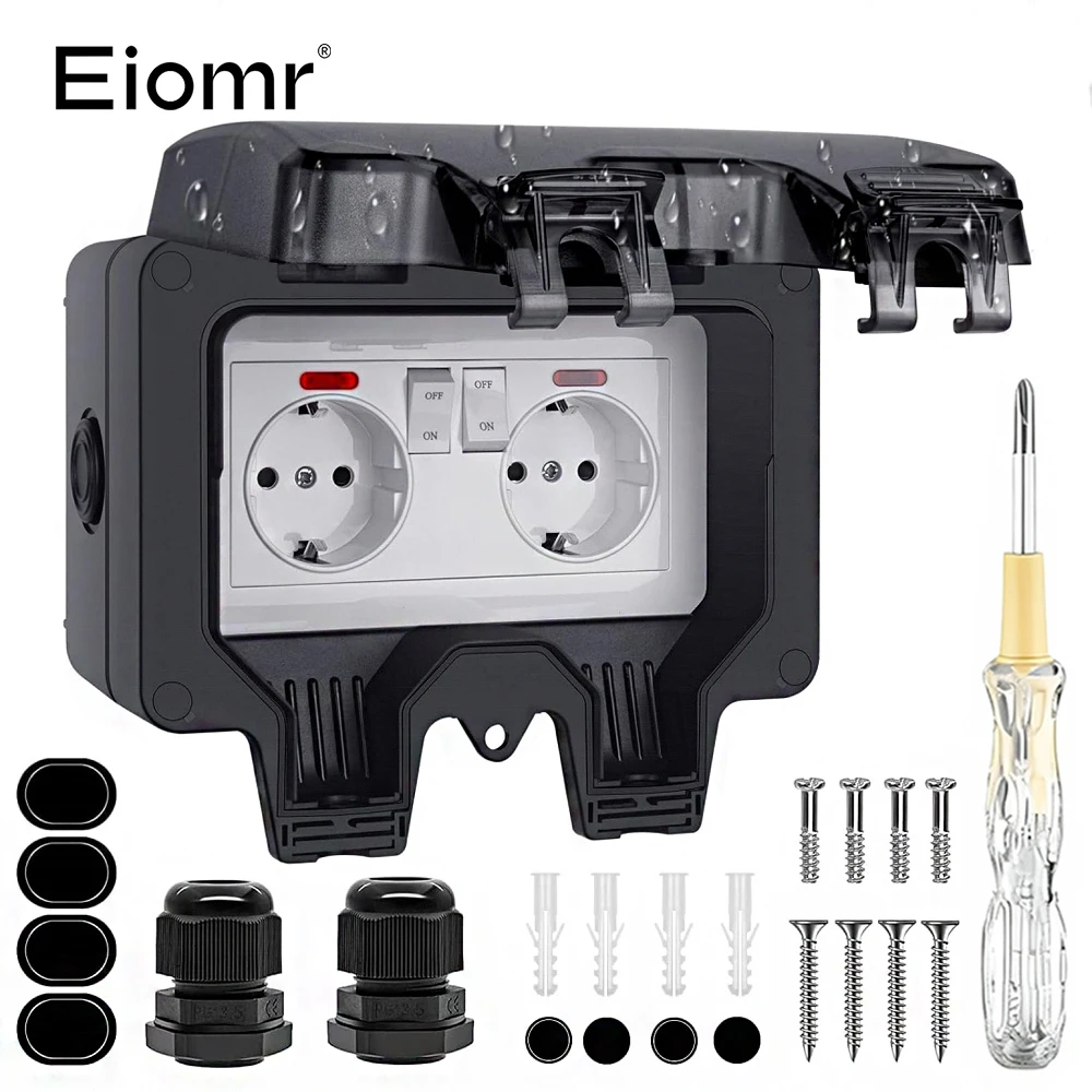 Outdoor Power Outlet Cover - Prise murale extérieure étanche IP66 EIOMR,
