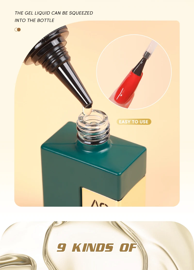 AS 30 ml Basisgel, kein Abwischen, Decklack, mattierter Decklack, Nagelkunst, Soak Off UV-Gel-Nagellack, Maniküre, funktioneller Gel-Lack mit harter Dicke – Detail 2