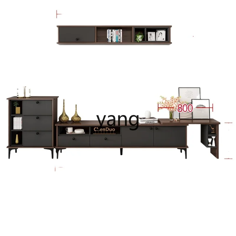 L'm telescopic TV cabinet coffee table combination plus side cabinet simple modern living room locker