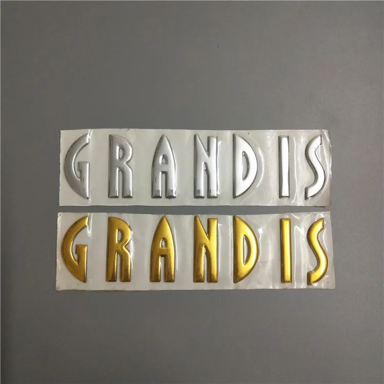 3D ABS Chrome Black Car Letters Logo Badge Rear Trunk Stickers For GRANDIS Auto Emblem Sticker Badge Accessories