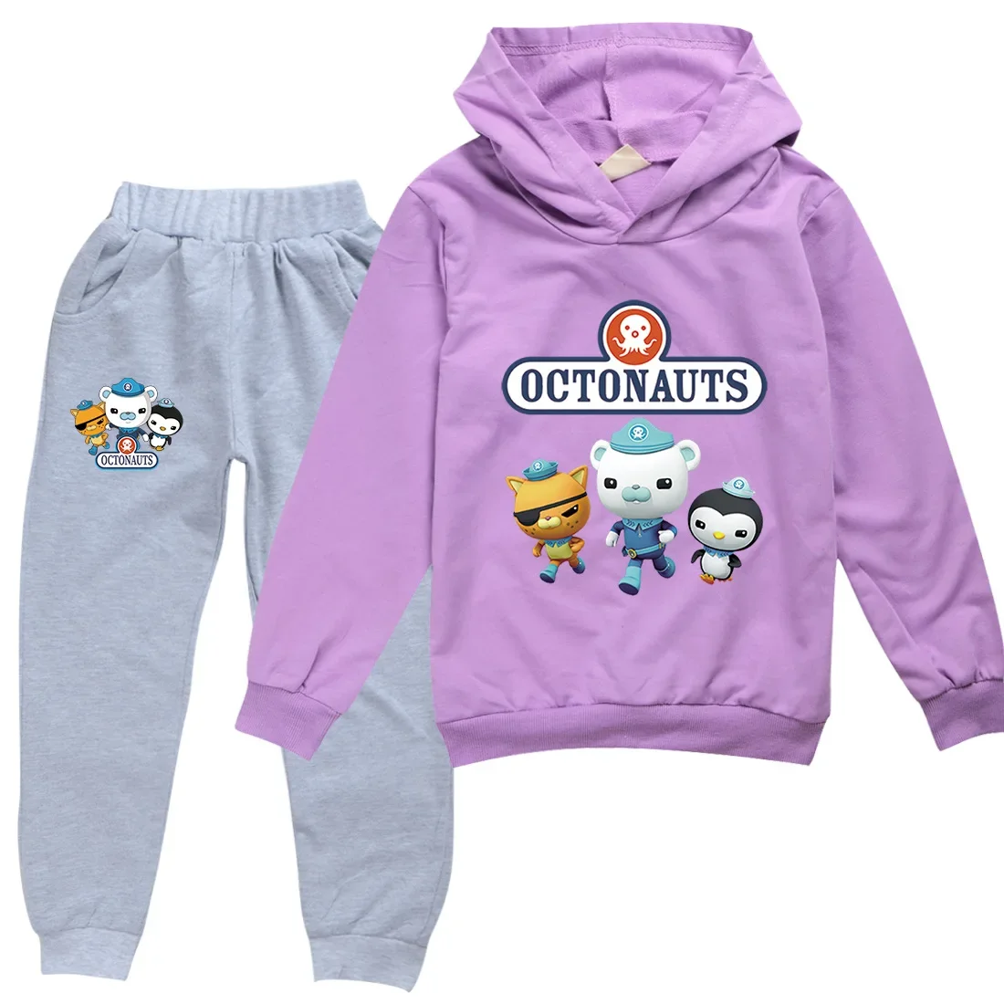 Octonauts Children's Clothing Sets Pullover Hoodie Tracksuit Cartoon Anime Boys Girls Clothes Autumn Kids Hoodies Pants Suit