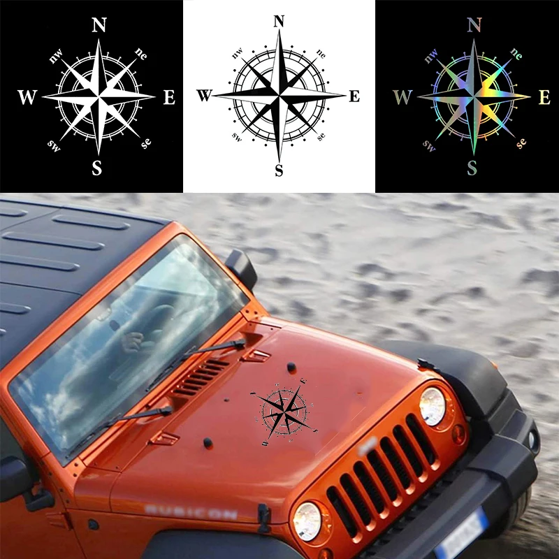 

Car Laser Sticker Mountain Compass Fashion Auto Body Styling Decoration Decal Colorful Rear Windshield Stickers 15X15cm