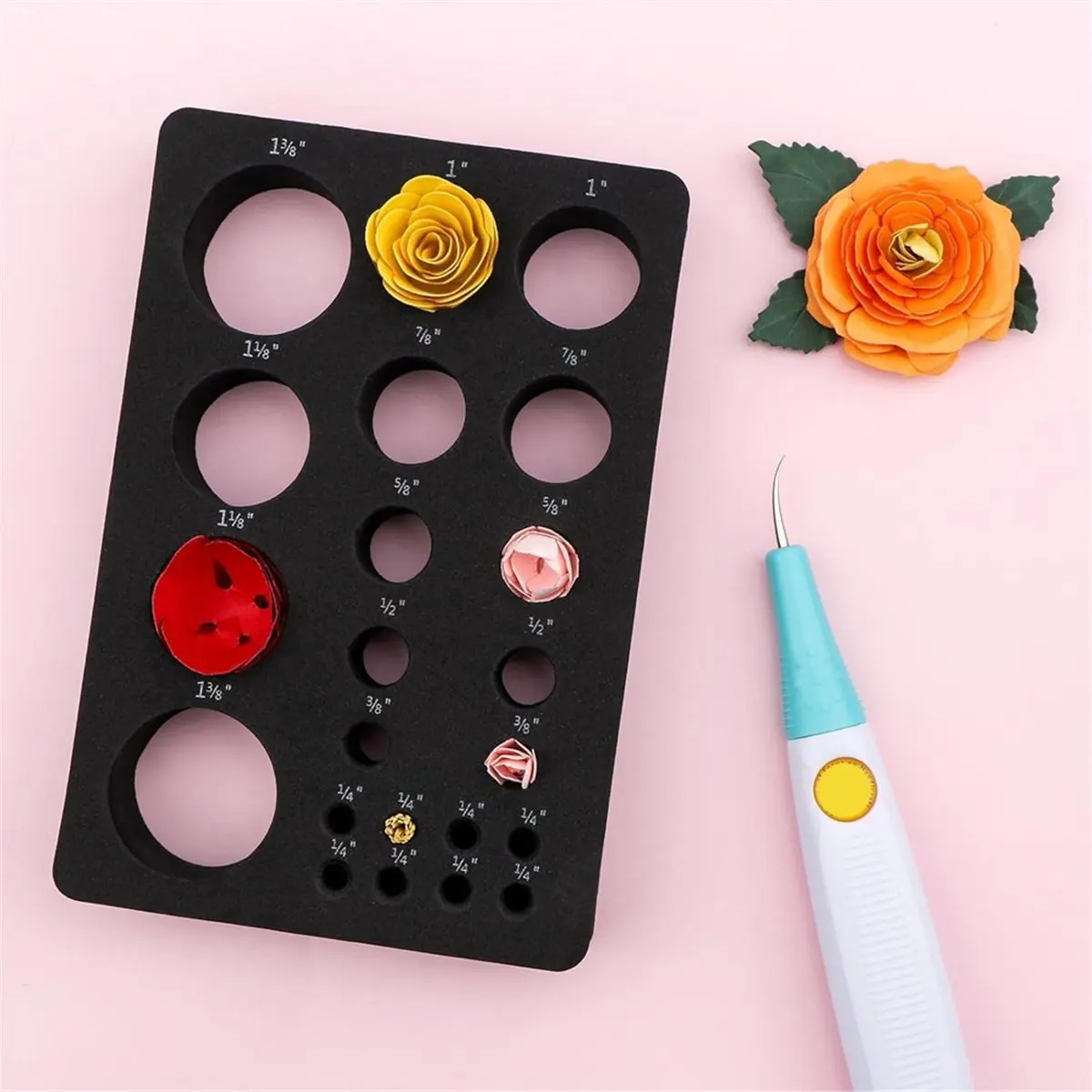 Super Sale 3 Pcs Foam Flower Mold Tray-Inch Marked,Helps Buds and Stamens Dry and Maintain Shapes, Multiple Sizes for All Flower