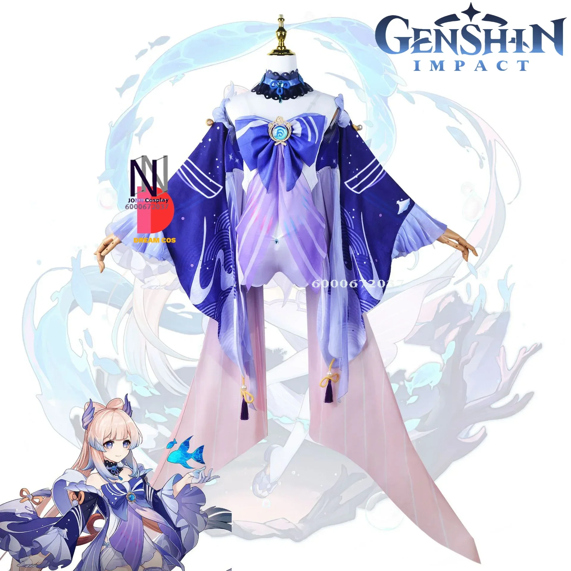 

Genshin Impact Game Kokomi Cosplay Costume Sangonomiya High Quality Five-Star Anime Performance Outfit Themed for Fans Event